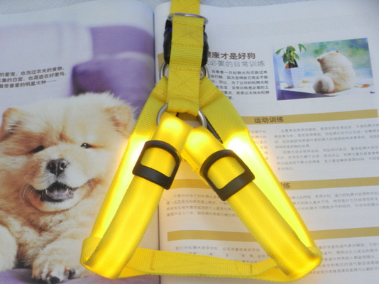 USB Charging LED Luminous Pet Chest Strap Nylon Blue Green Red