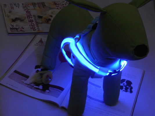 USB Charging LED Luminous Pet Chest Strap Nylon Blue Green Red
